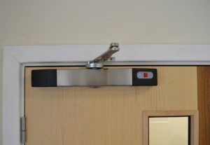 Agrippa sound activated fire door closer - stainless steel