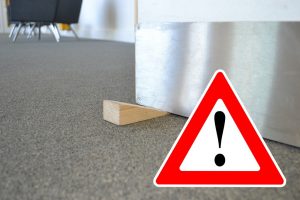 Fire doors wedged open