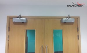 Fire doors with Salamander wire-free closers