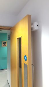 Salamander Fire door Holder securing a fire door