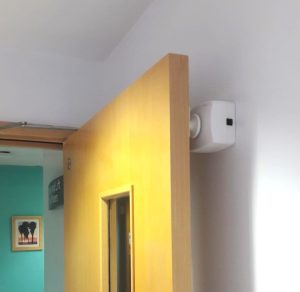 Salamander Fire door Holder securing a fire door